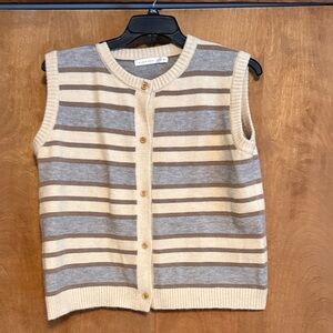 Altar'd State Cream and Gray Knit Sweater